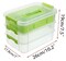 Plastic Multipurpose Portable Storage, 3 Layer Stack & Carry Box Handled Storage Box with Removable Tray for Organising Sewing, Art Craft, and Supplies Green